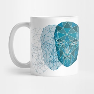 Geometric Female Face in blue Mug